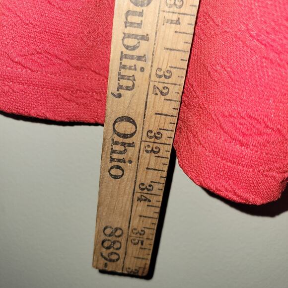 Red Fit & Flare Dress with Beaded Neckline & Bow Detail – Size Small - Picture 2 of 13